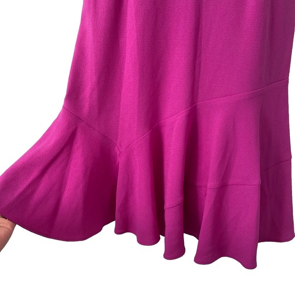 Covington Sleeveless Cocktail Midi Dress Fuchsia Pink Knee Length Flare Size 10 - Picture 5 of 9